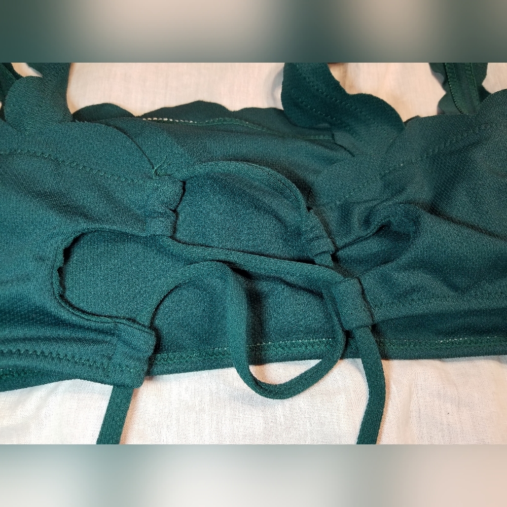 Nwt scallop edge bikini tie back adjustable size 8 - Picture 8 of 13